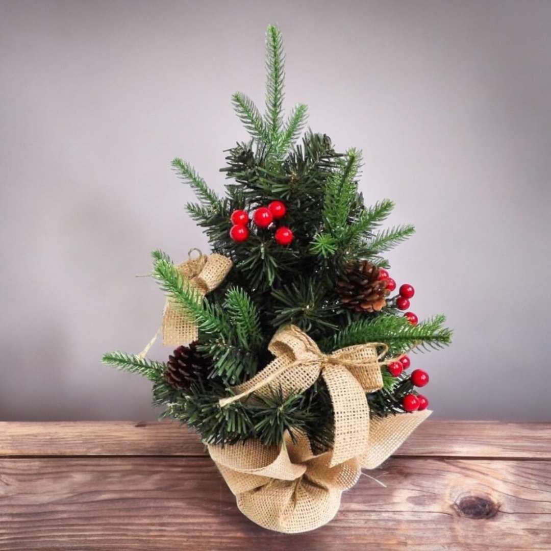 Enfeite De Mesa Natalino Mini Arvore De Natal Com Led 40 CM