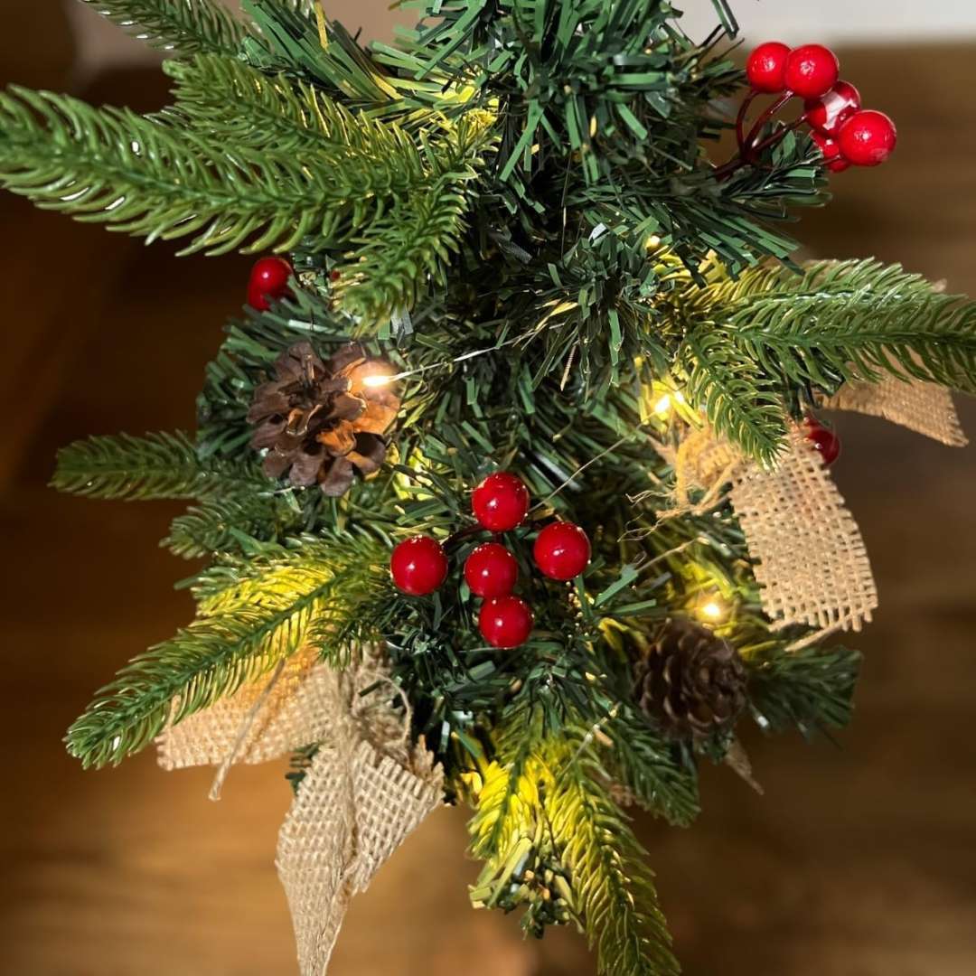 Enfeite De Mesa Natalino Mini Arvore De Natal Com Led 40 CM